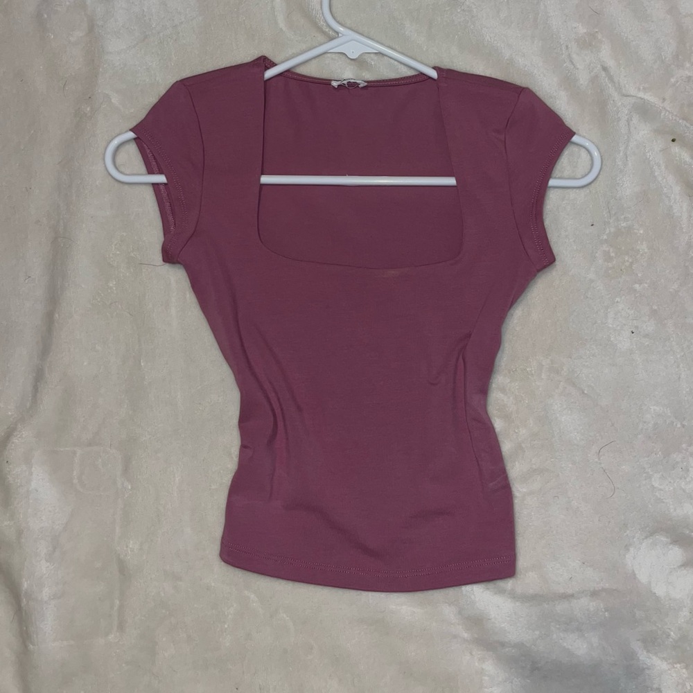 Garage pink square neck top